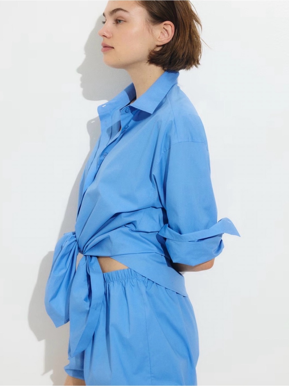 The Workshop Sky Blue Button-Up Shirt & Shorts Set